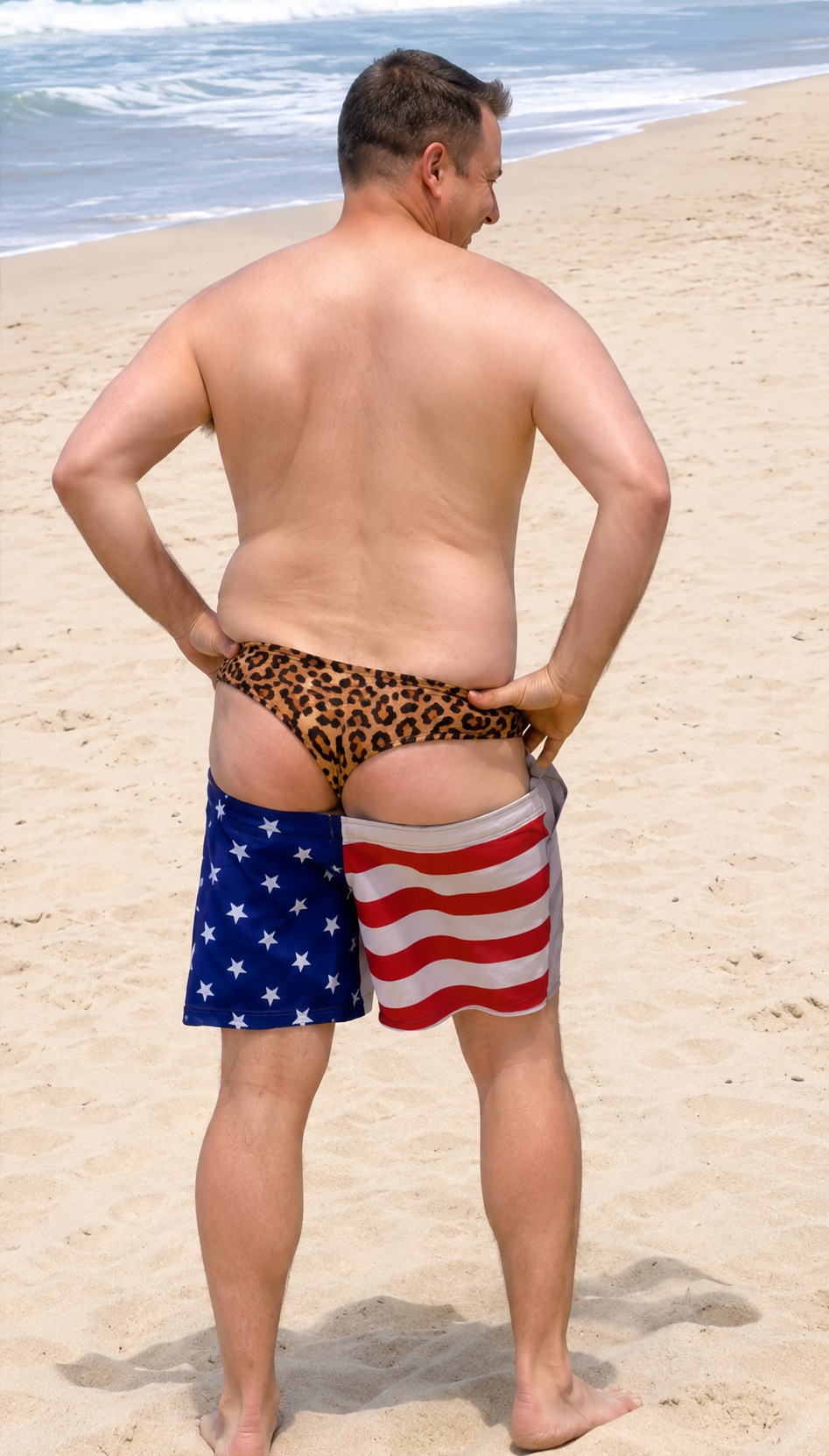 3D Thong Illusion Swim Shorts