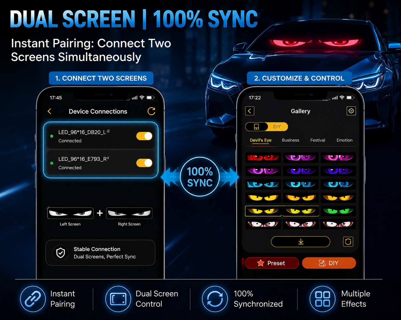 DemonStare – Programmable LED Car Eyes