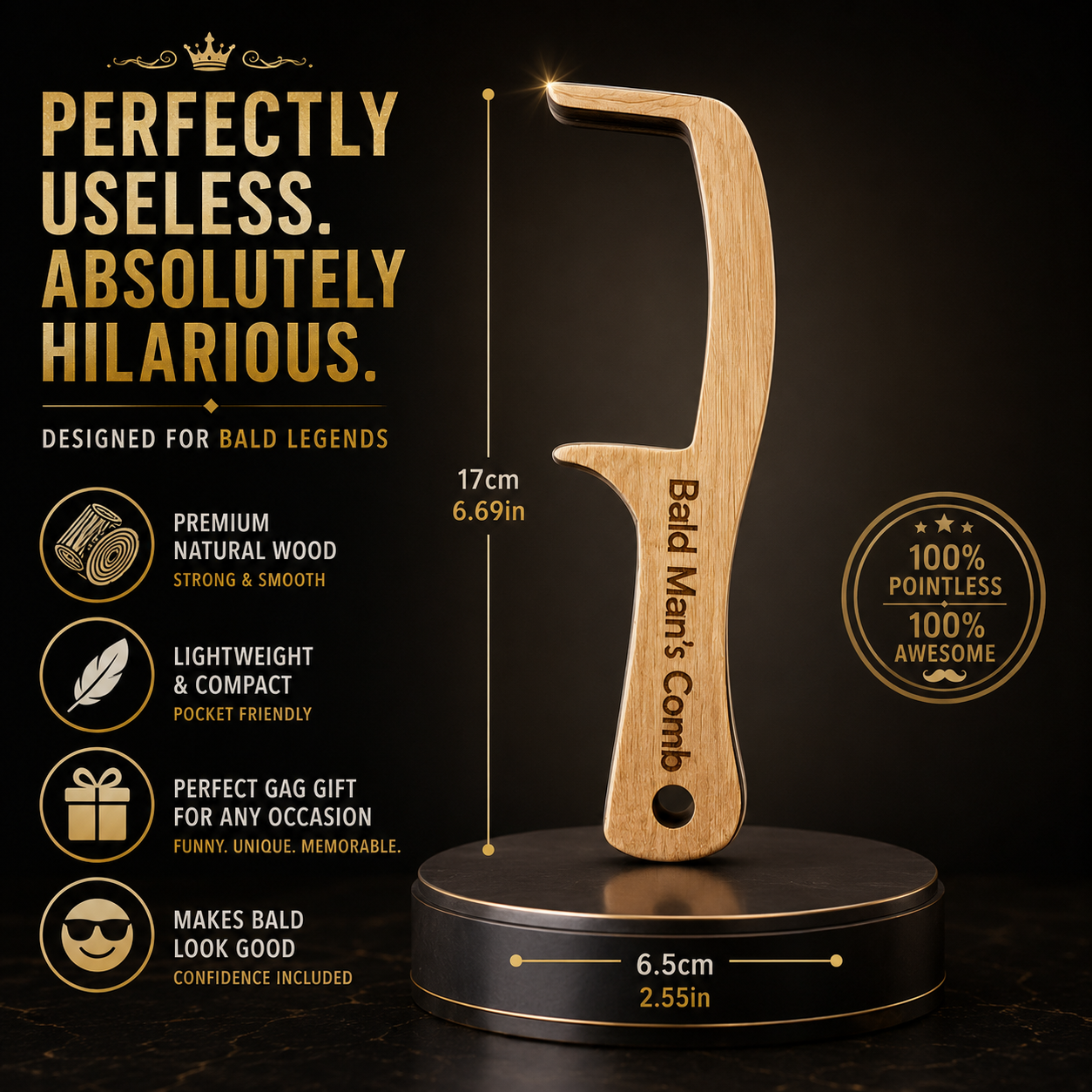 No Hair, Don't Care Comb – Humorous Novelty Gift