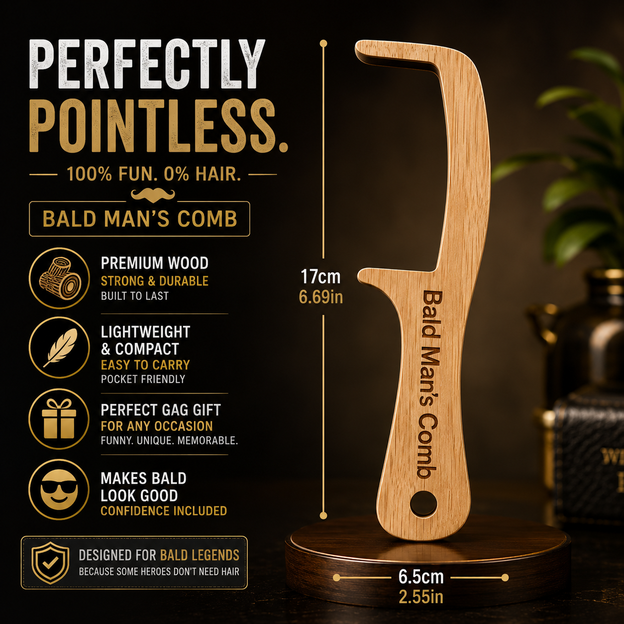 No Hair, Don't Care Comb – Humorous Novelty Gift